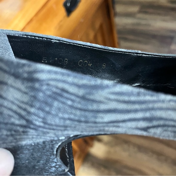 Proxy Suede Leather Heels Women 8 Square Toe Patchwork Zebra Snake Black - Picture 7 of 7